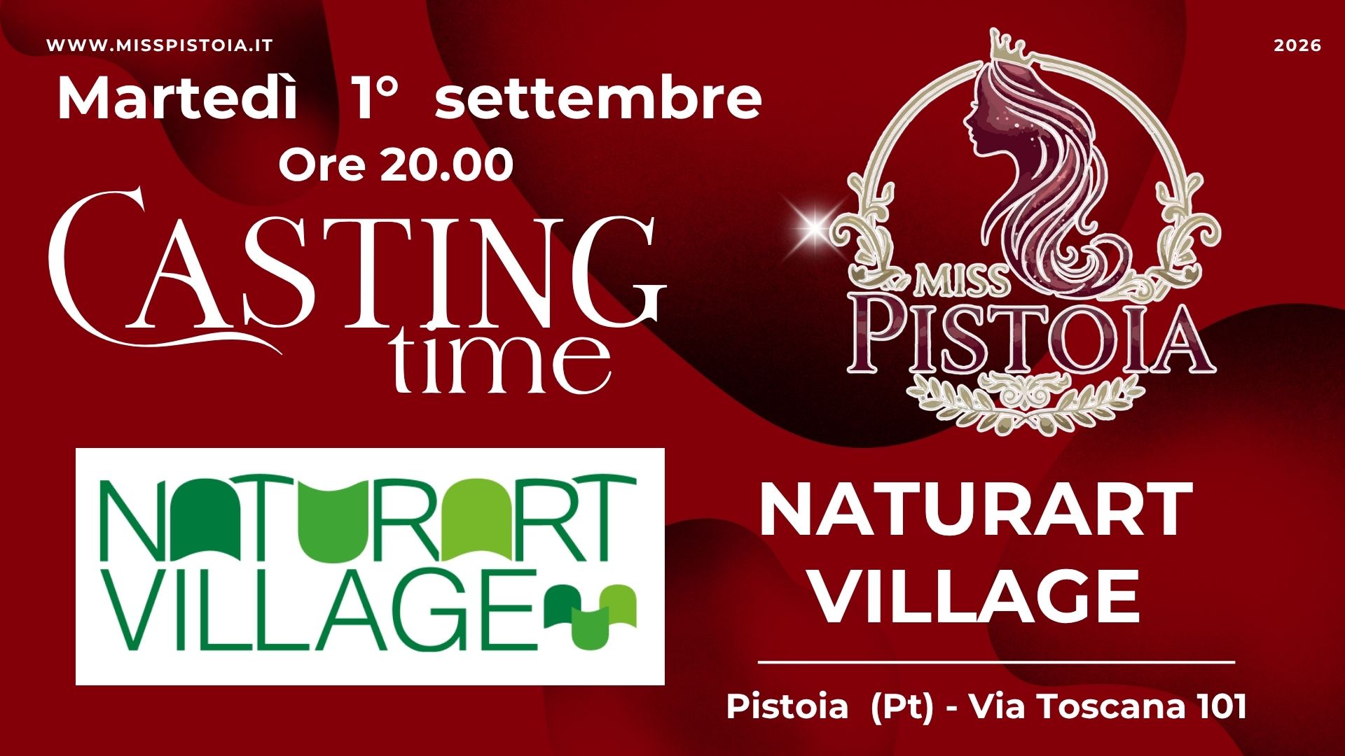 Sesto Casting di Miss Pistoia 2026 – NATURART VILLAGE